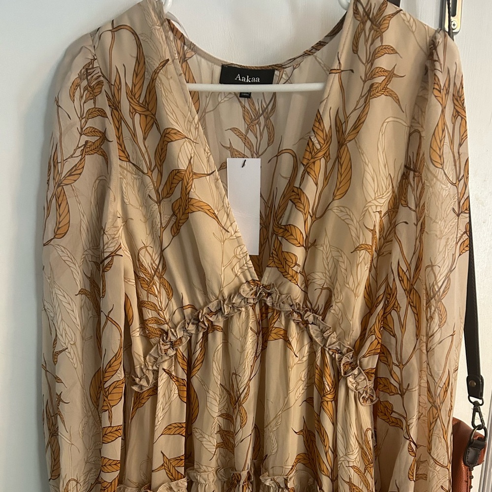 ❤️STUNNING AUTUMN GODDESS RUFFLED BABYDOLL MAXI DRESS🌼 - Picture 3 of 5